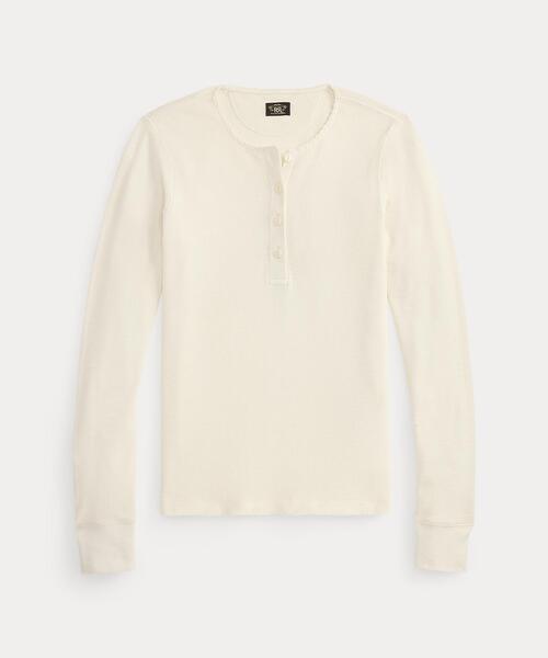 そ*う様 RRL ヘンリーネック ワッフルカットソー Ralph Lauren ストレッチ ワッフルニット ヘンリーネック シャツ（Tシャツ