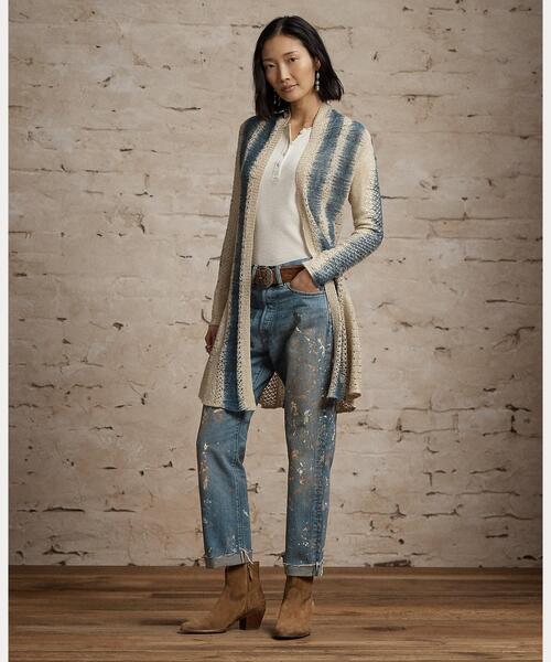 RRL(ダブル アール エル)の「ストレッチ ワッフルニット ヘンリーネック シャツ(Tシャツ/カットソー・レディース・ナチュラル・3/4/2/1)」の6枚目の写真