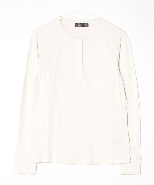 RRL(ダブル アール エル)の「ストレッチ ワッフルニット ヘンリーネック シャツ(Tシャツ/カットソー・レディース・ナチュラル・3/4/2/1)」の8枚目の写真