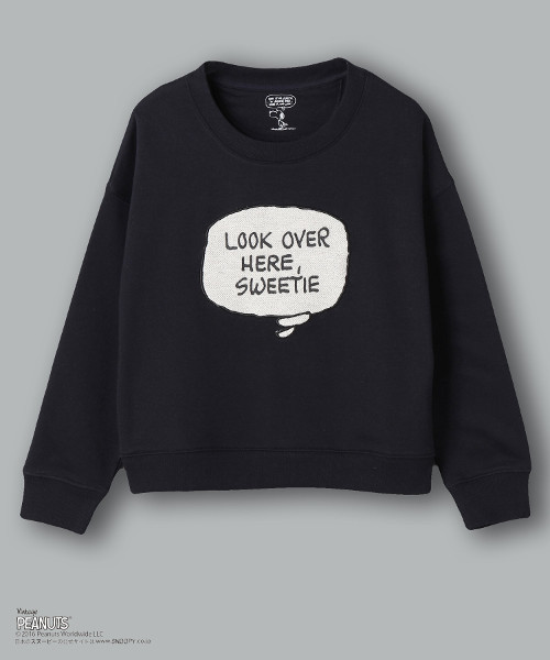 E hyphen world gallery（イーハイフンワールドギャラリー）の「スヌーピーふき出しスウェット（スウェット・レディース・オフホワイト/杢グレー/ネイビー・FREE）」の3枚目の写真