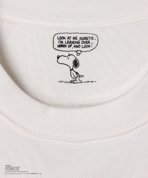 E hyphen world gallery（イーハイフンワールドギャラリー）の「スヌーピーふき出しスウェット（スウェット・レディース・オフホワイト/杢グレー/ネイビー・FREE）」の5枚目の写真