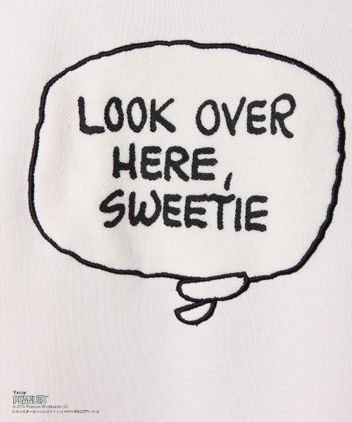 E hyphen world gallery（イーハイフンワールドギャラリー）の「スヌーピーふき出しスウェット（スウェット・レディース・オフホワイト/杢グレー/ネイビー・FREE）」の6枚目の写真