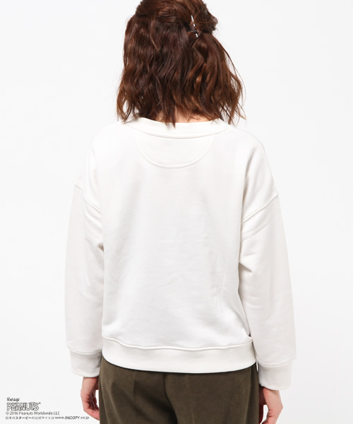 E hyphen world gallery（イーハイフンワールドギャラリー）の「スヌーピーふき出しスウェット（スウェット・レディース・オフホワイト/杢グレー/ネイビー・FREE）」の13枚目の写真