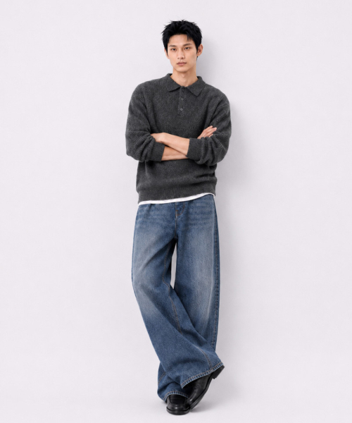 UNDEROFF(アンダーオフ)の「ボタンカラー ニット ダークグレー(ニット/セーター・レディース・チャコールグレー・MEDIUM/LARGE/X-LARGE)」の2枚目の写真