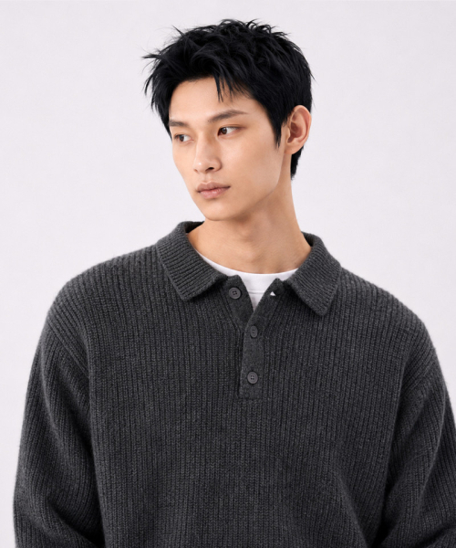UNDEROFF(アンダーオフ)の「ボタンカラー ニット ダークグレー(ニット/セーター・レディース・チャコールグレー・MEDIUM/LARGE/X-LARGE)」の5枚目の写真