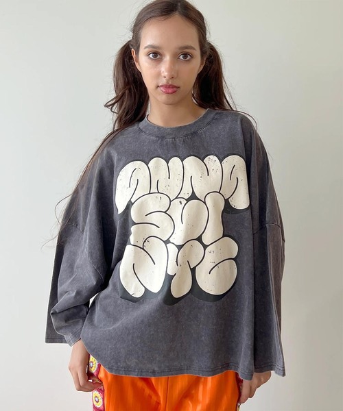 anna sui nyc(アナ スイ エヌ ワイ シー)の「anna sui nyc / アナスイエヌワイシー Graffiti BIG Tシャツ(Tシャツ/カットソー・レディース・ライトグリーン/ブラック・FREE)」の14枚目の写真