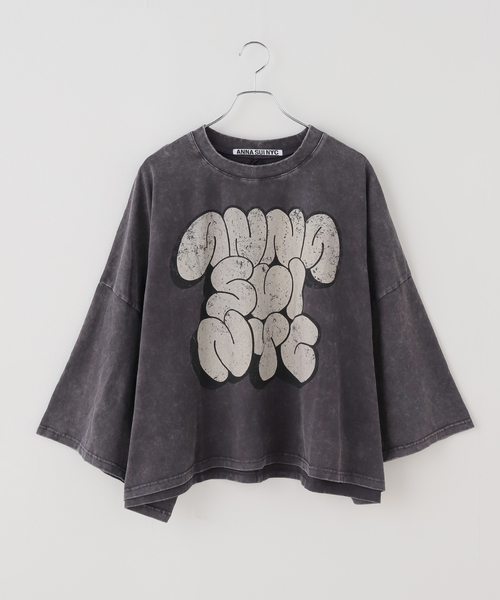 anna sui nyc(アナ スイ エヌ ワイ シー)の「anna sui nyc / アナスイエヌワイシー Graffiti BIG Tシャツ(Tシャツ/カットソー・レディース・ライトグリーン/ブラック・FREE)」の5枚目の写真