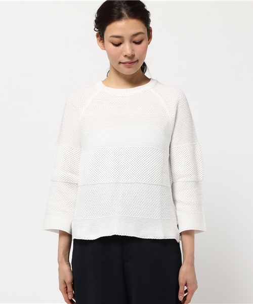 Discoat Parisien(ディスコートパリシアン)の「リンクスボーダープルオーバー(ニット/セーター・レディース・ホワイト/ライトベージュ/サックスブルー/レモンイエロー・LARGE/MEDIUM)」の5枚目の写真