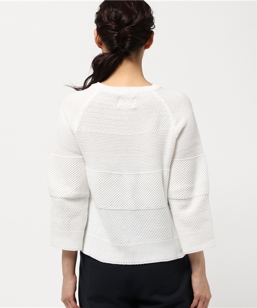 Discoat Parisien(ディスコートパリシアン)の「リンクスボーダープルオーバー(ニット/セーター・レディース・ホワイト/ライトベージュ/サックスブルー/レモンイエロー・LARGE/MEDIUM)」の7枚目の写真