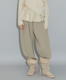 BACK BUTTON BALLOON PANTS, BEIGE