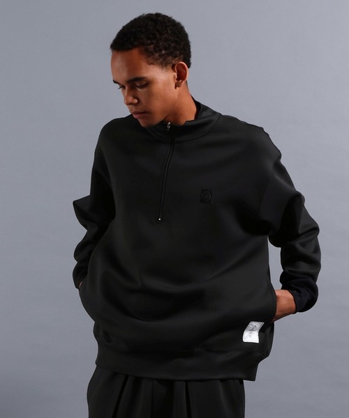 NUMERALS（ヌメラルズ）の「[NUMERALS]NO WORRIES DOUBLE KNIT HALF-ZIP PULLOVER（Tシャツ/カットソー・メンズ・グリーン/ブラック/グレー・MEDIUM/LARGE）」の2枚目の写真