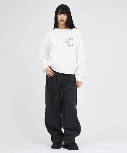 REMI RELIEF(レミレリーフ)の「【REMI RELIEF/レミレリーフ】ヴィンテージ裏地クルースウェット/ヴィンテージ/スウェット(スウェット・レディース・ブラック/レッド/ホワイト・フリー)」の5枚目の写真