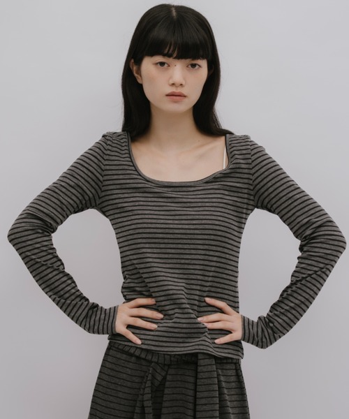 duei（デュイ）の「ボーダーロングスリーブカットソー（Tシャツ/カットソー・レディース・ライトグレー/グレー・FREE）」の13枚目の写真