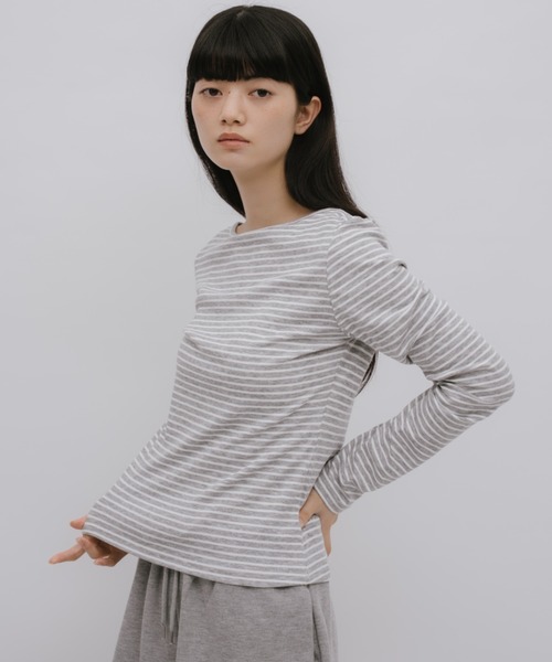 duei（デュイ）の「ボーダーロングスリーブカットソー（Tシャツ/カットソー・レディース・ライトグレー/グレー・FREE）」の5枚目の写真