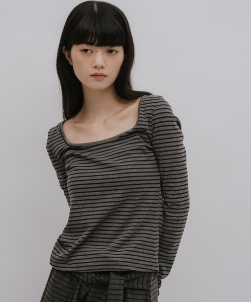 duei（デュイ）の「ボーダーロングスリーブカットソー（Tシャツ/カットソー・レディース・ライトグレー/グレー・FREE）」の15枚目の写真