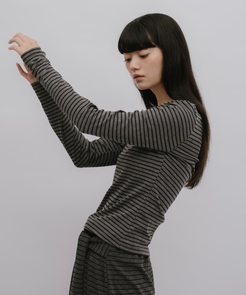 duei（デュイ）の「ボーダーロングスリーブカットソー（Tシャツ/カットソー・レディース・ライトグレー/グレー・FREE）」の16枚目の写真