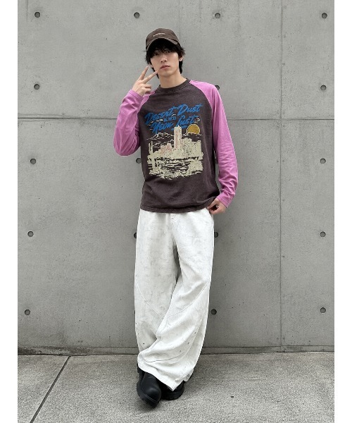 HOOK(フック)の「HOOK レーシンググラフィックラグランTEE(Tシャツ/カットソー・メンズ・ブラウン/イエロー・FREE)」の7枚目の写真