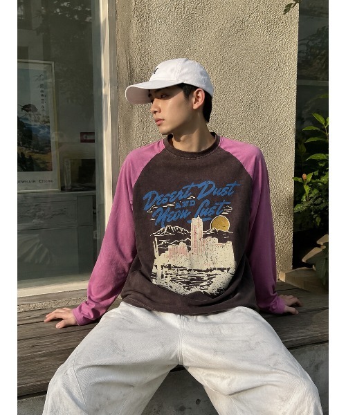 HOOK(フック)の「HOOK レーシンググラフィックラグランTEE(Tシャツ/カットソー・メンズ・ブラウン/イエロー・FREE)」の8枚目の写真