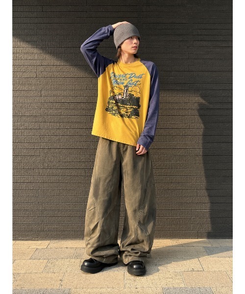 HOOK(フック)の「HOOK レーシンググラフィックラグランTEE(Tシャツ/カットソー・メンズ・ブラウン/イエロー・FREE)」の19枚目の写真
