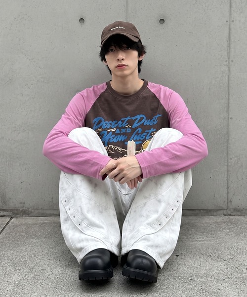 HOOK(フック)の「HOOK レーシンググラフィックラグランTEE(Tシャツ/カットソー・メンズ・ブラウン/イエロー・FREE)」の6枚目の写真