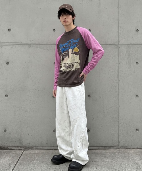 HOOK(フック)の「HOOK レーシンググラフィックラグランTEE(Tシャツ/カットソー・メンズ・ブラウン/イエロー・FREE)」の3枚目の写真