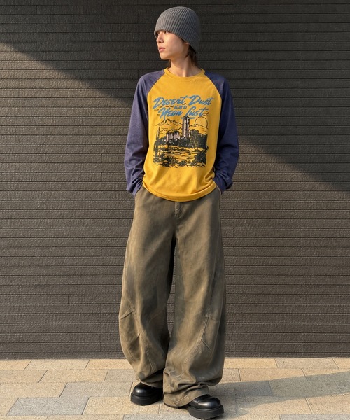 HOOK(フック)の「HOOK レーシンググラフィックラグランTEE(Tシャツ/カットソー・メンズ・ブラウン/イエロー・FREE)」の12枚目の写真