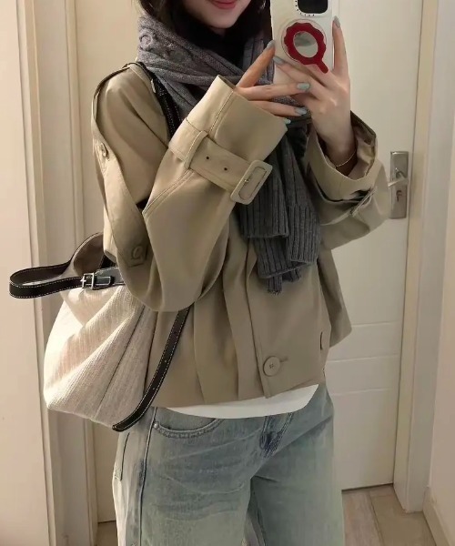 Vipoa（ヴィポア）の「Balloon hem short trench coat（トレンチコート・レディース・ベージュ・FREE）」の12枚目の写真