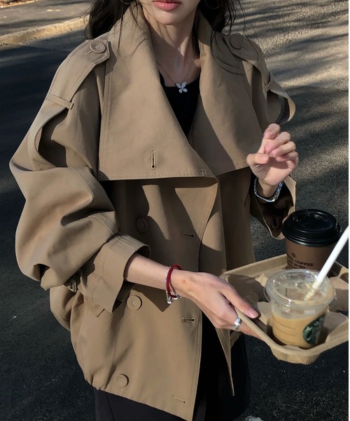 Vipoa（ヴィポア）の「Balloon hem short trench coat（トレンチコート・レディース・ベージュ・FREE）」の18枚目の写真