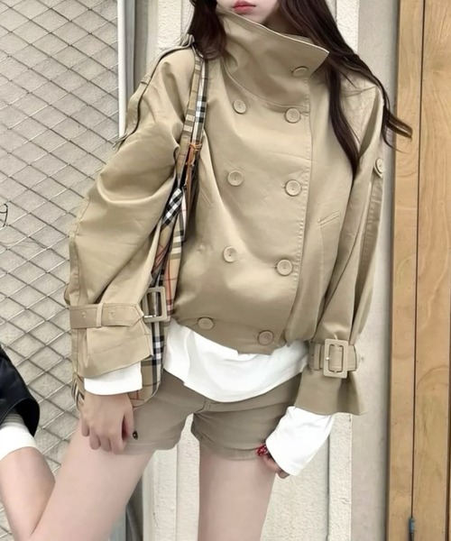 Vipoa（ヴィポア）の「Balloon hem short trench coat（トレンチコート・レディース・ベージュ・FREE）」の7枚目の写真