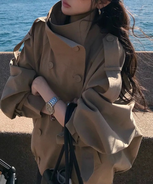 Vipoa（ヴィポア）の「Balloon hem short trench coat（トレンチコート・レディース・ベージュ・FREE）」の20枚目の写真