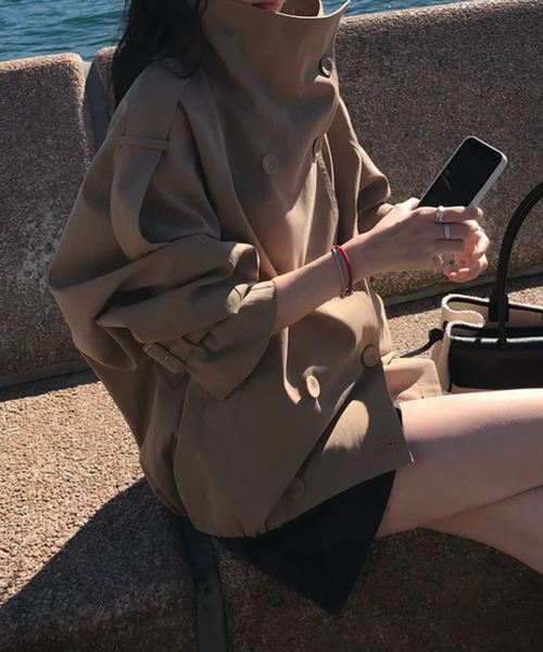 Vipoa（ヴィポア）の「Balloon hem short trench coat（トレンチコート・レディース・ベージュ・FREE）」の21枚目の写真