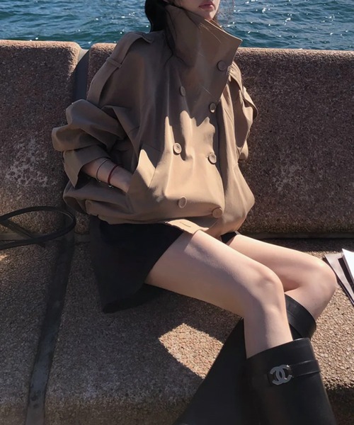 Vipoa（ヴィポア）の「Balloon hem short trench coat（トレンチコート・レディース・ベージュ・FREE）」の22枚目の写真