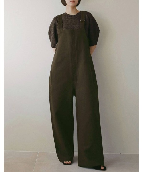 anuke（アンヌーク）の「Cotton Wide Salopette 62620304（その他パンツ・レディース・オフホワイト/ブラウン・38/36）」の2枚目の写真