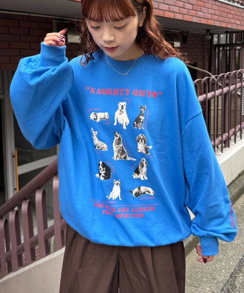 SOUNDSGOOOOD(サウンズグッド)の「【S.G】DOGプリント刺繍ヴィンテージスウェット(スウェット・メンズ・ブルー/ブラック/バーガンディー・ONE SIZE)」の2枚目の写真