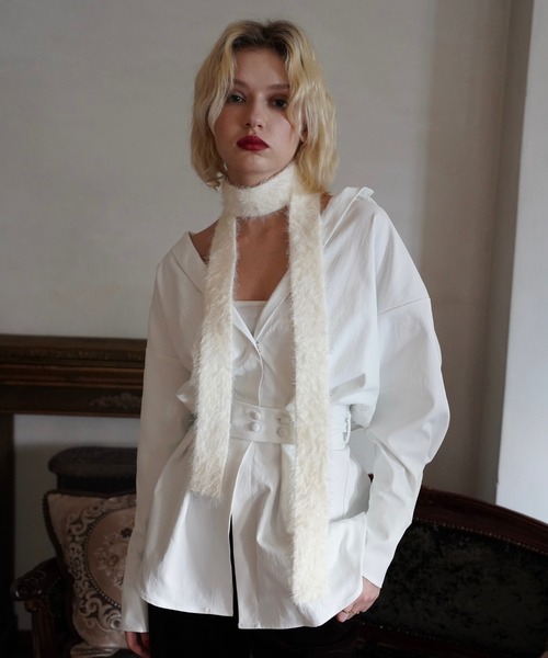 OJYON(オジョン)の「giselle cuffs shirt(シャツ/ブラウス・レディース・カーキ/ブラウン/ホワイト・FREE)」の11枚目の写真