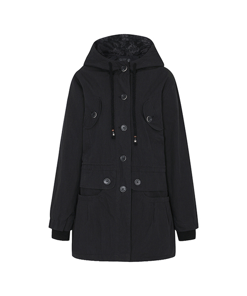 FLAREUP(フレアアップ)の「Orb Flap Hooded Parka (FL-064_Black)(その他アウター・レディース・ブラック・OS)」の1枚目の写真