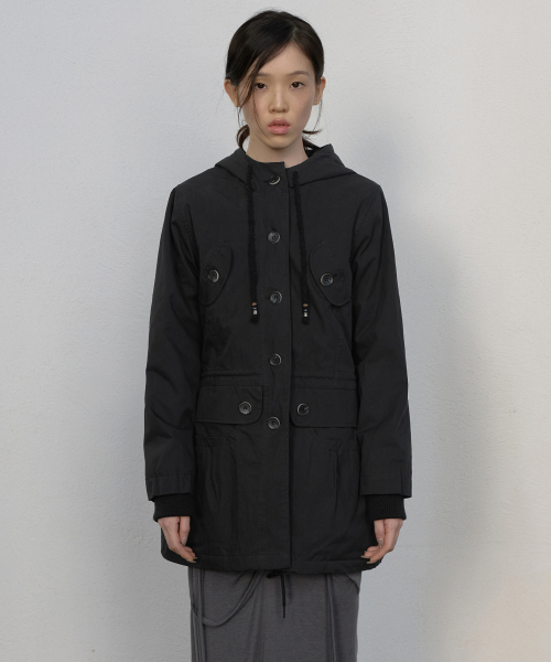 FLAREUP(フレアアップ)の「Orb Flap Hooded Parka (FL-064_Black)(その他アウター・レディース・ブラック・OS)」の5枚目の写真