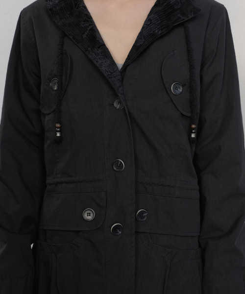FLAREUP(フレアアップ)の「Orb Flap Hooded Parka (FL-064_Black)(その他アウター・レディース・ブラック・OS)」の11枚目の写真
