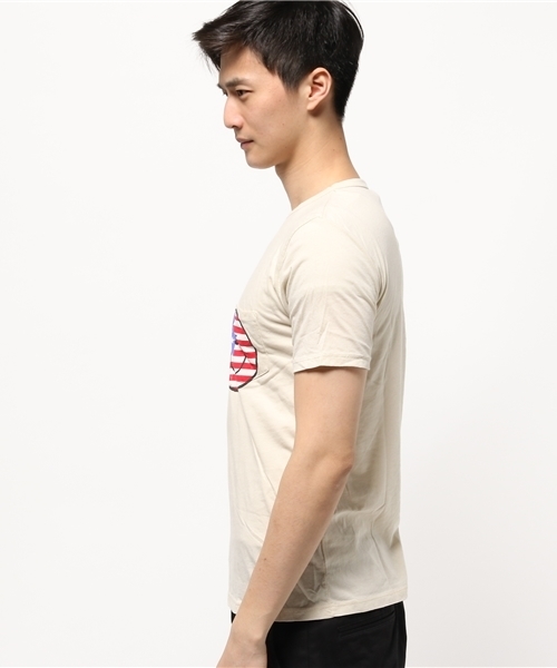 JUNK FOOD(ジャンクフード)の「flag Smile Tシャツ(Tシャツ/カットソー・メンズ・アイボリー・MEDIUM)」の2枚目の写真