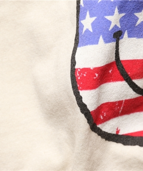 JUNK FOOD(ジャンクフード)の「flag Smile Tシャツ(Tシャツ/カットソー・メンズ・アイボリー・MEDIUM)」の7枚目の写真