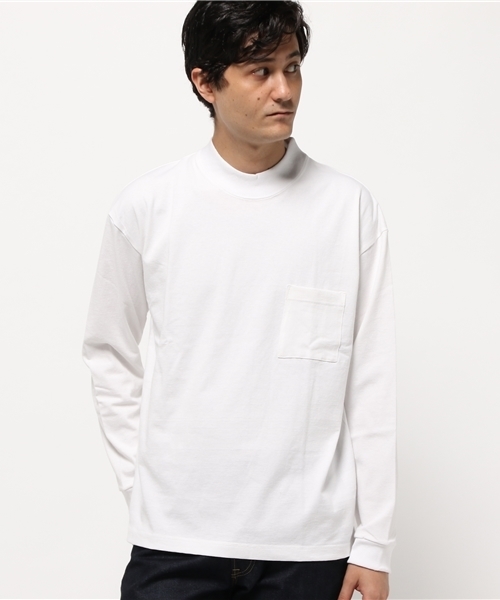 AMERICAN RAG CIE（アメリカンラグシー）の「アメリカンコットン モックネック 長袖 Tシャツ（Tシャツ/カットソー・メンズ・ベージュ/ダークグリーン/ホワイト/ダークネイビー・3/1/2）」の12枚目の写真