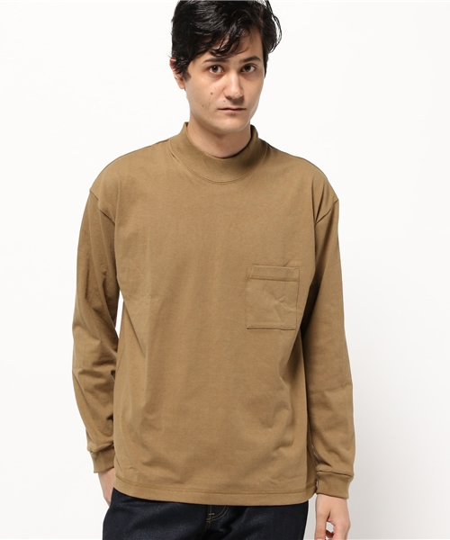 AMERICAN RAG CIE（アメリカンラグシー）の「アメリカンコットン モックネック 長袖 Tシャツ（Tシャツ/カットソー・メンズ・ベージュ/ダークグリーン/ホワイト/ダークネイビー・3/1/2）」の13枚目の写真