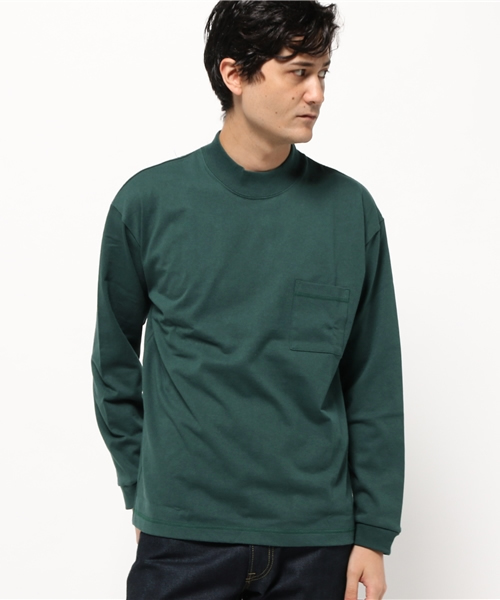 AMERICAN RAG CIE（アメリカンラグシー）の「アメリカンコットン モックネック 長袖 Tシャツ（Tシャツ/カットソー・メンズ・ベージュ/ダークグリーン/ホワイト/ダークネイビー・3/1/2）」の22枚目の写真