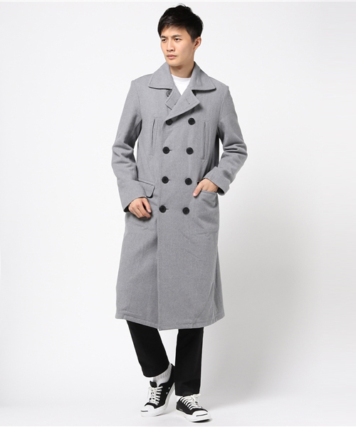 HYSTERIC GLAMOUR（ヒステリックグラマー）の「ロングP-CO（ピーコート・メンズ・インディゴブルー/グレー・SMALL/MEDIUM/LARGE）」の3枚目の写真