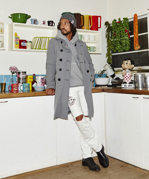 HYSTERIC GLAMOUR（ヒステリックグラマー）の「ロングP-CO（ピーコート・メンズ・インディゴブルー/グレー・SMALL/MEDIUM/LARGE）」の4枚目の写真