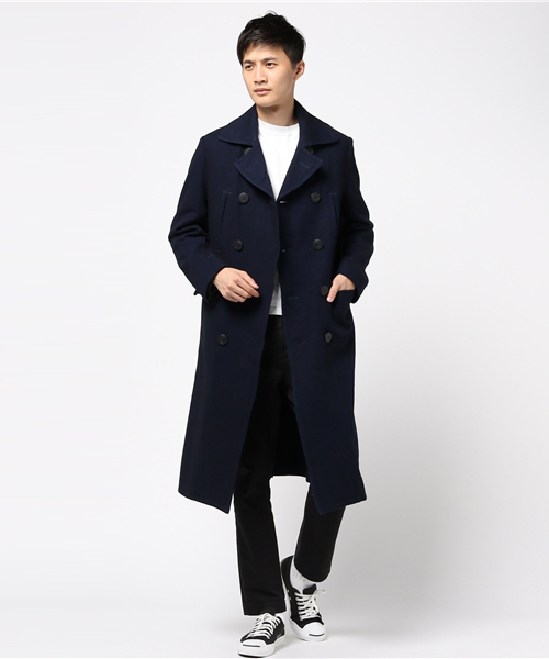 HYSTERIC GLAMOUR（ヒステリックグラマー）の「ロングP-CO（ピーコート・メンズ・インディゴブルー/グレー・SMALL/MEDIUM/LARGE）」の6枚目の写真