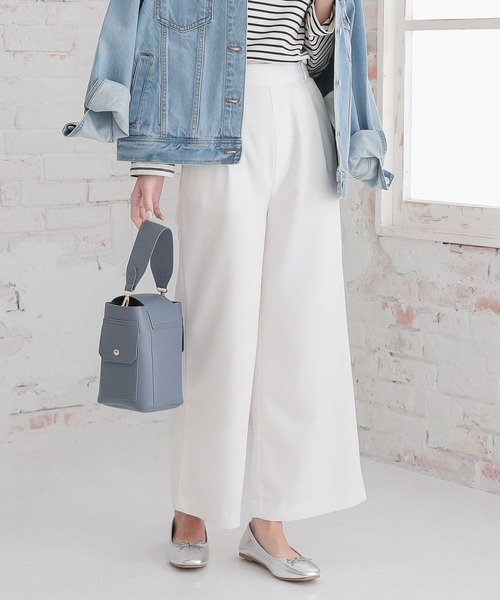 KOBE LETTUCE(コウベレタス)の「着丈が選べるイージーワイドフレアパンツ【セットアップOK】(その他パンツ・レディース・ボルドー/グレー/ブラック/テラコッタ/ベージュ/ネイビー/ストライプ/ライトグレー/ピンク/オフホワイト/その他1/ライトカーキ/ブルー系その他/イエロー/ブラック系その他/ブラウン系その他/ブルー/グレー系その他/その他2/カーキ/ブルー系その他3/ピンク系その他/グリーン系その他/ブルー系その他2/レッド系その他/ホワイト系その他/ブラック系その他3/ベージュ系その他/グレー系その他2/ブラック系その他2/ベージュ系その他2/クリーム/パープル/パープル系その他/ブラウン系その他2/グリーン系その他2/グリーン系その他3/グリーン系その他4/グリーン系その他5/ブラック系その他5/ブラウン系その他3/ブラック系その他4/ベージュ系その他3/ブルー系その他4/グレー系その他3/オレンジ系その他/モカ/ベージュ系その他4/ブラウン系その他4/ブラウン系その他5/ブルー系その他5/ブルー系その他6/ピンク系その他3/ピンク系その他4/ピンク系その他2/ベージュ系その他5/ベージュ系その他6/ホワイト系その他2・FREE)」の2枚目の写真