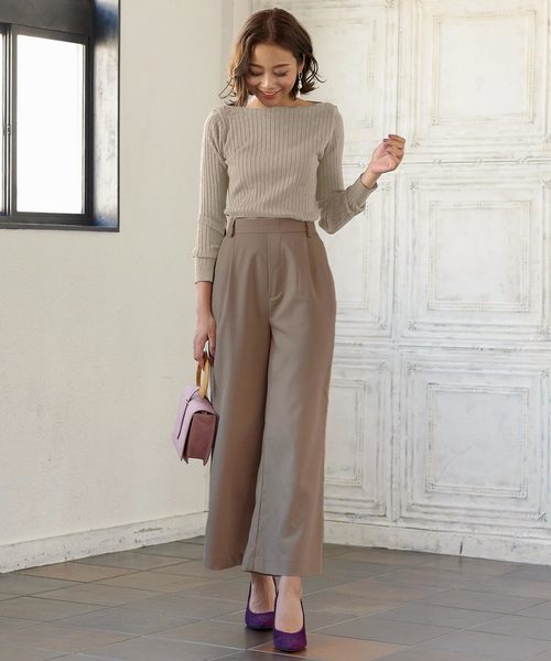 セール】着丈が選べるイージーワイドフレアパンツ【セットアップOK