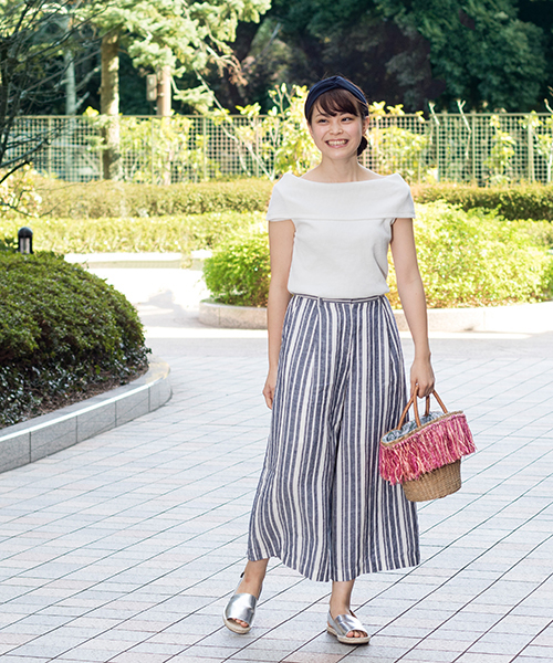 NATURAL BEAUTY BASIC（ナチュラルビューティーベーシック）の「【JJ_5月号掲載】バイカラーフリンジバスケット（かごバッグ・レディース・ピンク/ネイビー・ﾌﾘ-）」の14枚目の写真