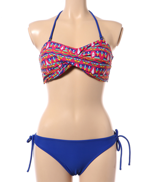 KOBE LETTUCE（コウベレタス）の「ホルター⇔ベアの2wayツイストデザインビキニ【水着上下セットアップ】（水着・レディース・ブラック/カーキ/ブラック系その他/ピンク/ブラック系その他2/オレンジ系その他/オフホワイト/ピンク系その他/ベージュ・FREE）」の20枚目の写真